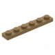 LEGO lapos elem 1x6, sötét sárgásbarna (3666)